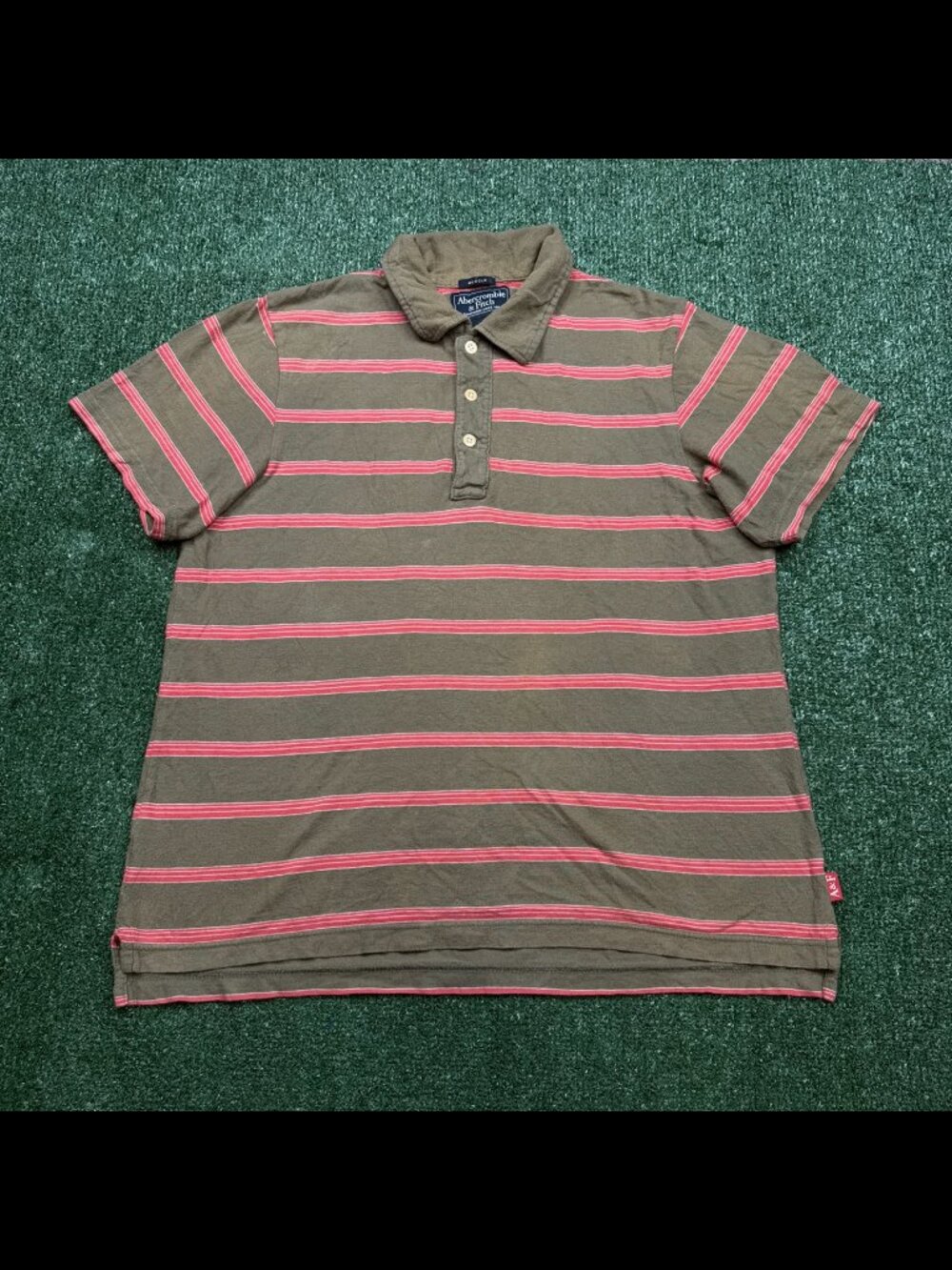 Vintage Y2k Abercrombie Fitch Polo Shirt Mens Size XL Brown Muscle Fit